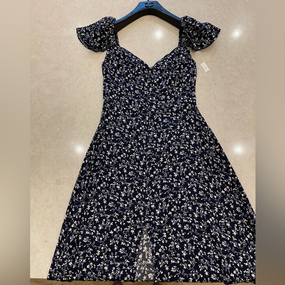 Reformation Baxley Floral Print Midi Dress In Blue Size 0 - Picture 12 of 14